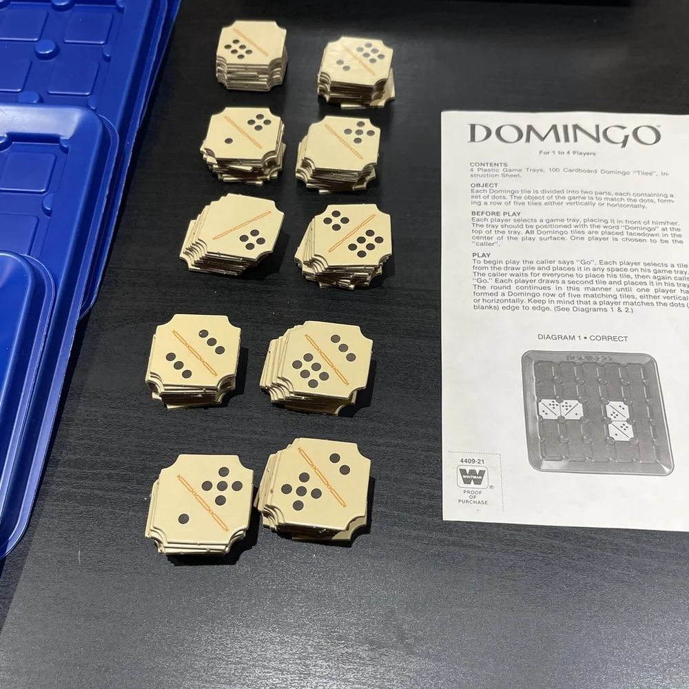 80’s Vintage Domingo Board Game Whitman Dominoes‎ Bingo 1-4 Players Complete EUC